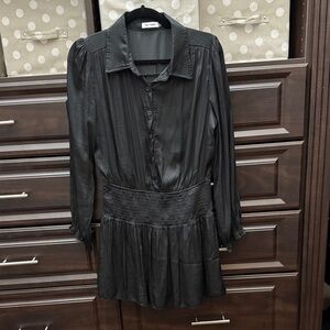 Black Long Sleeve romper/skorts